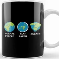 Baskı Dükkanı Earth Shapes Normal Flat Cuban Flat Earth Kupa Bardak