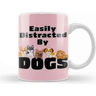 Baskı Dükkanı Easily Distracted By Dogs Puppy Lover 01 Kupa Bardak