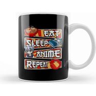 Baskı Dükkanı Eat Sleep Anime Repeat Cute Anime Obsessed 01 Kupa Bardak
