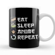 Baskı Dükkanı Eat Sleep Anime Repeat Kupa Bardak