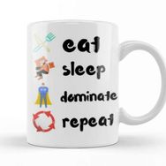 Baskı Dükkanı Eat Sleep Dominate Repeat Kupa Bardak