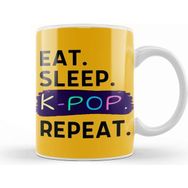 Baskı Dükkanı Eat Sleep Kpop Repeat Funny Quote Kupa Bardak