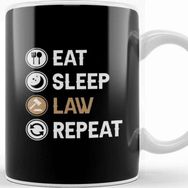 Baskı Dükkanı Eat Sleep Law Repeat 01 Kupa Bardak