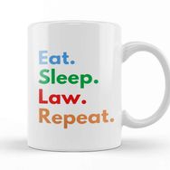 Baskı Dükkanı Eat Sleep Law Repeat 02 Kupa Bardak