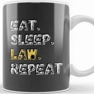 Baskı Dükkanı Eat Sleep Law Repeat Kupa Bardak
