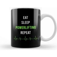 Baskı Dükkanı Eat Sleep Repeat Powerlifting Kupa Bardak