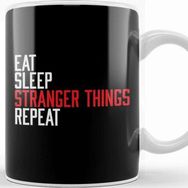 Baskı Dükkanı Eat Sleep Stranger Things Repeat Kupa Bardak