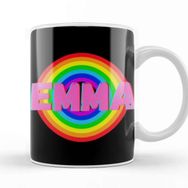 Baskı Dükkanı Emma Name Personalized Custom Vintage Retro Rainbow Style Design Gift Baby Gift For Her Kupa