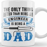 Baskı Dükkanı Engineer Dad Engineer And 01 Porselen Beyaz Kupa Bardak