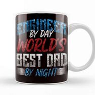 Baskı Dükkanı Engineer Father Papa Dad Daddy Stepdad Husband Father´s Day Porselen Beyaz Kupa Bardak