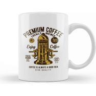 Baskı Dükkanı Enjoy Premium Coffee Espresso Machine Porselen Beyaz Kupa Bardak