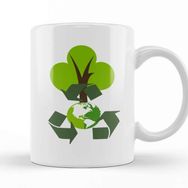 Baskı Dükkanı Environmental Friendly Green Eco Recycle Reuse Porselen Beyaz Kupa Bardak