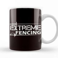 Baskı Dükkanı Extreme Fencing Fencer Sports Epee Rapier Saber Duel Fight Porselen Beyaz Kupa Bardak