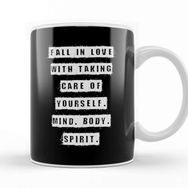 Baskı Dükkanı Fall In Love With Taking Care Of Yourself Gym Inspiration Porselen Beyaz Kupa Bardak