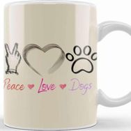 Baskı Dükkanı Fashion Peace Love Dogs Funny Summer Female Kupa