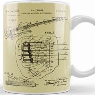 Baskı Dükkanı Fender Guitar Patent Kupa Bardak