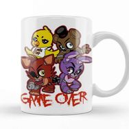Baskı Dükkanı Five Nights Game Over Five Nights At Freddys 01 Beyaz 330 ml Porselen Kupa Bardak