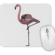 Baskı Dükkanı Flamingo Pug Köpek Mouse Pad
