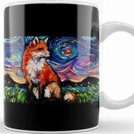 Baskı Dükkanı Fox Vulpine Night Kupa