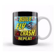 Baskı Dükkanı Funny Build Fly Crash Repeat Drone Pilot Droning Kupa