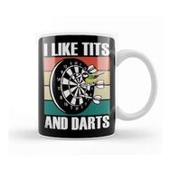 Baskı Dükkanı Funny Darts Arrow Birds Dartboard Retro Dart Player Bullseye Kupa Bardak