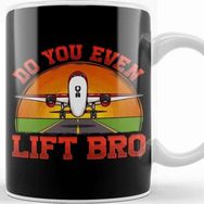 Baskı Dükkanı Funny Do You Even Lift Bro Airplane Pilot Flying Kupa Bardak