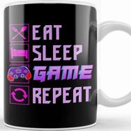 Baskı Dükkanı Funny Eat Sleep Game Repeat Anime Gamer Gaming Kupa