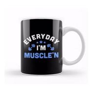 Baskı Dükkanı Funny Everyday I'm Muscle'n Weightlifting Pun Gym Kupa