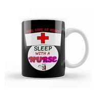Baskı Dükkanı Funny Feel Safe At Night, Sleep With A Nurse Rn Kupa