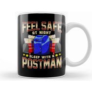 Baskı Dükkanı Funny Feel Safe At Night, Sleep With A Postman Pun Kupa
