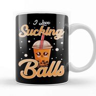 Baskı Dükkanı Funny I Love Sucking Balls Boba Tea Pun Gag Gift Kupa