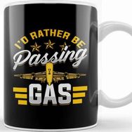 Baskı Dükkanı Funny I'd Rather Be Passing Gas Airplane Pilot Pun Kupa