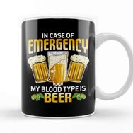 Baskı Dükkanı Funny In Case Of Emergency My Blood Type Is Beer Kupa