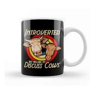 Baskı Dükkanı Funny Introverted But Willing To Discuss Cows Kupa