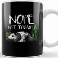 Baskı Dükkanı Funny Nope Not Today Lazy Sleepy Panda Distressed Kupa Bardak