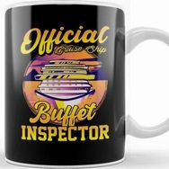Baskı Dükkanı Funny Official Cruise Ship Buffet Inspector Pun Kupa Bardak