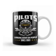 Baskı Dükkanı Funny Pilots Looking Down On People Since 1903 Pun Kupa Bardak
