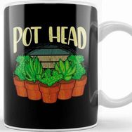 Baskı Dükkanı Funny Pot Head Gardening & Plant Obsessed Pun Kupa Bardak