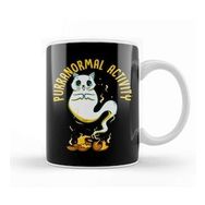 Baskı Dükkanı Funny Purranormal Activity Ghost Cat Halloween Kupa Bardak