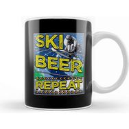 Baskı Dükkanı Funny Ski Beer Repeat Skiing Drinking Skiers Kupa