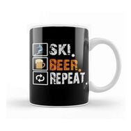 Baskı Dükkanı Funny Ski Beer Repeat Skiing Skiers Kupa