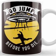 Baskı Dükkanı Funny Skydiving Ufo Airplane Parachuting Free Fall Flying Kupa
