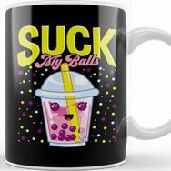 Baskı Dükkanı Funny Suck My Balls Boba Tea Pun Kupa