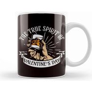 Baskı Dükkanı Funny True Spirit Of Valentines Day Party Kupa