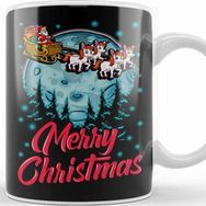 Baskı Dükkanı Funny Unicorn Santa Merry Christmas Gift Xmas Kupa