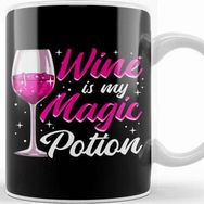 Baskı Dükkanı Funny Wine Is My Magic Potion Halloween Wino Pun Kupa