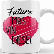 Baskı Dükkanı Future Mrs Vin Diesel Love Heart Kupa