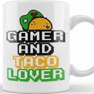 Baskı Dükkanı Gamer and Taco Lover Funny Quotes Kupa