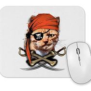 Baskı Dükkanı Gato Pirata Korsan Kedi Cat Mouse Pad