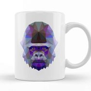 Baskı Dükkanı Geometric Animal Gorilla Kupa